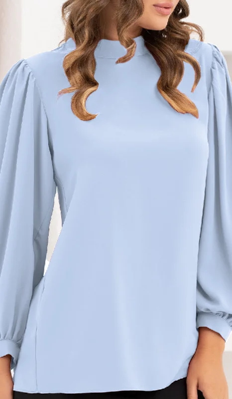 Nariman Essential Everyday Blouse - Powder Blue - Final Sale Elegant Office Blouse