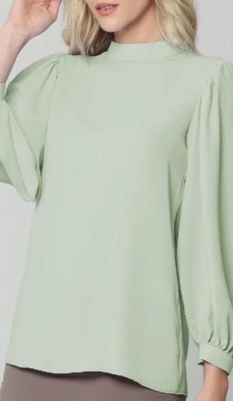 Nariman Essential Everyday Blouse - Sage - Final Sale Relaxed Fit Blouse