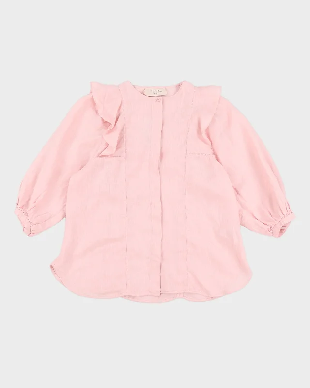 Weekend MaxMara Linen Pink Blouse - S Floral Chiffon Blouse