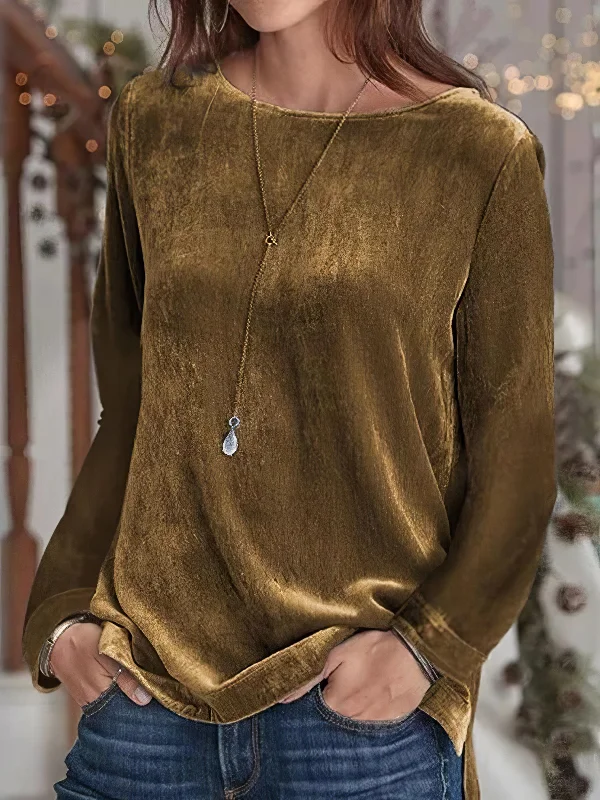 Casual Long Sleeve Blouse Sheer Mesh Blouse