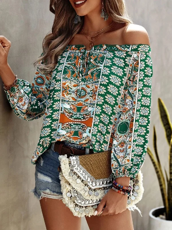 Floral Print Peasant Blouse Chic Sleeveless Blouse