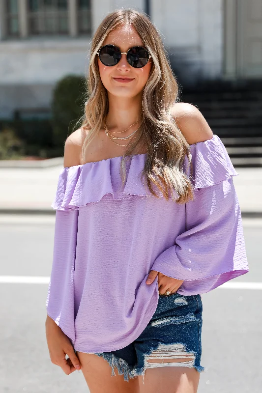 FINAL SALE - High Class Presence Off-The-Shoulder Blouse Feminine Puff Blouse