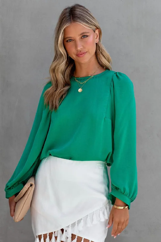 Pleated Ruffle Blouse Playful Puff Blouse