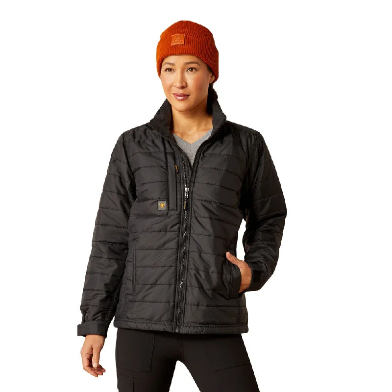 10052029 Ariat Women's Rebar Cordura Ripstop Lightweight Insulated Jacket - Black Satin Fabric Silk Fabric Chiffon Fabric