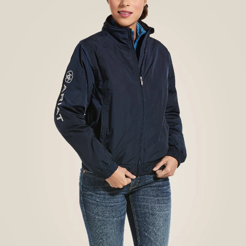 Ariat Women's Stable Insulated Jacket - Navy Ribbed Striped Patterned