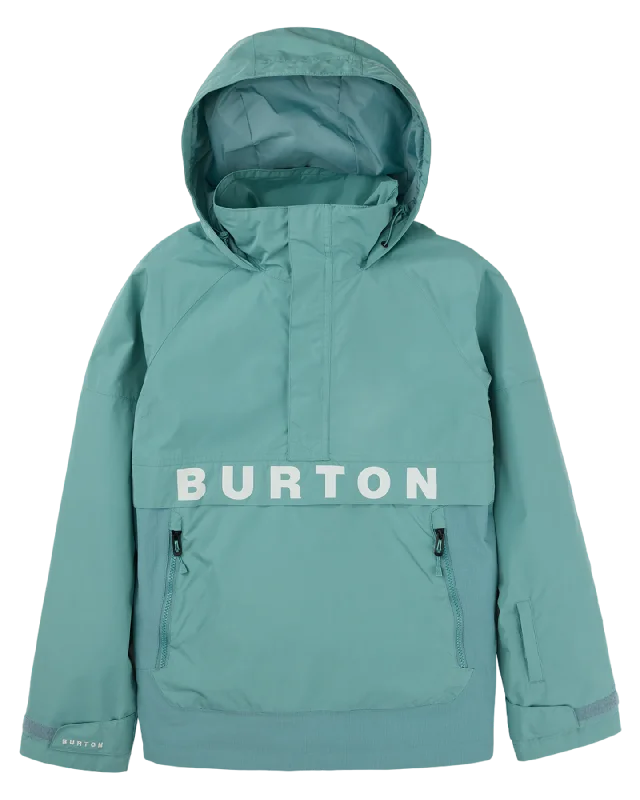 Burton Women's Frostner 2L Anorak Snow Jacket - Rock Lichen/Stout White Spandex Blend Rayon Blend Denim Blend