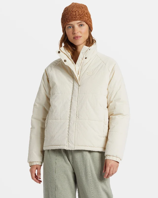 High Route Puffer Jacket - White Cap Terry Blend Velvet Blend Canvas Blend