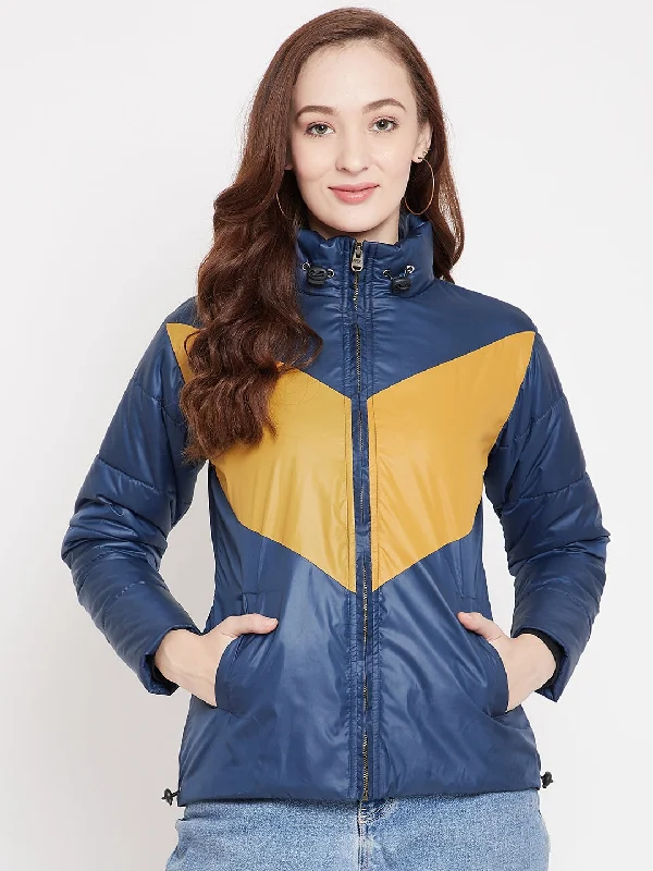 JUMP USA Women Blue Padded Jacket Cozy Warm Stylish