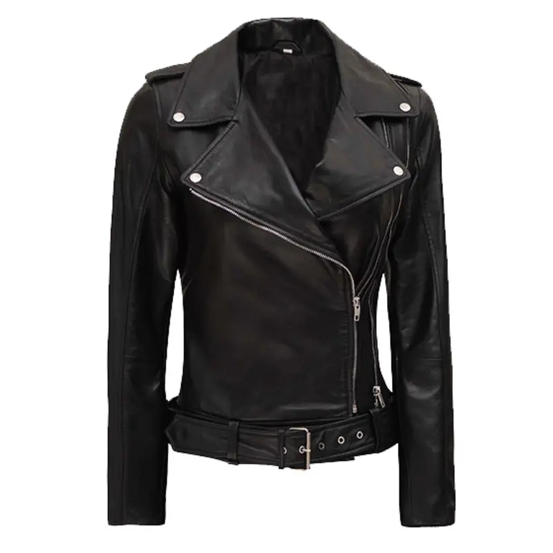 Biker Leather Black Women’s Jacket Nylon Fabric Polyester Fabric Spandex Fabric