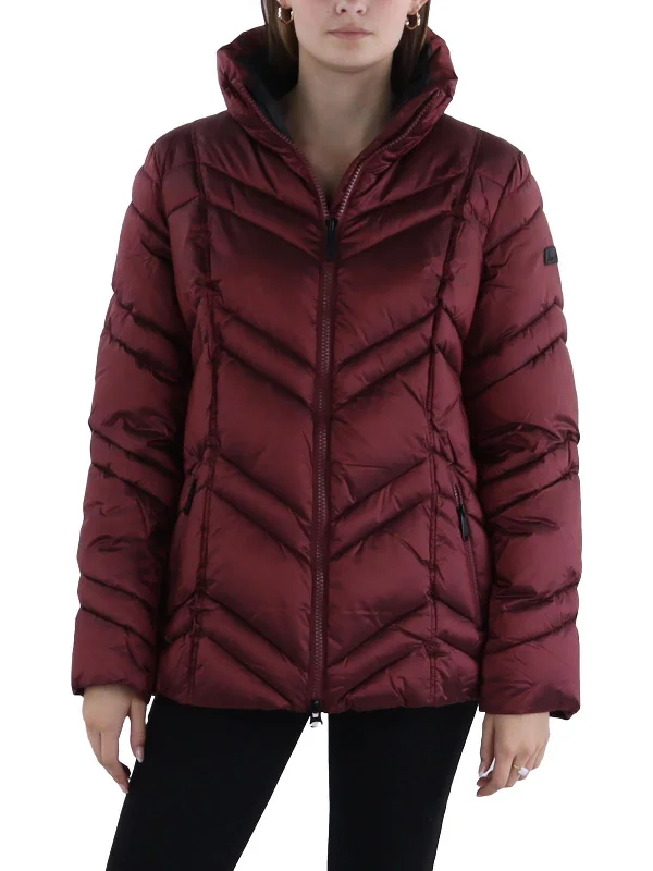 Womens Quilted Short Puffer Jacket Cozy Warm Stylish