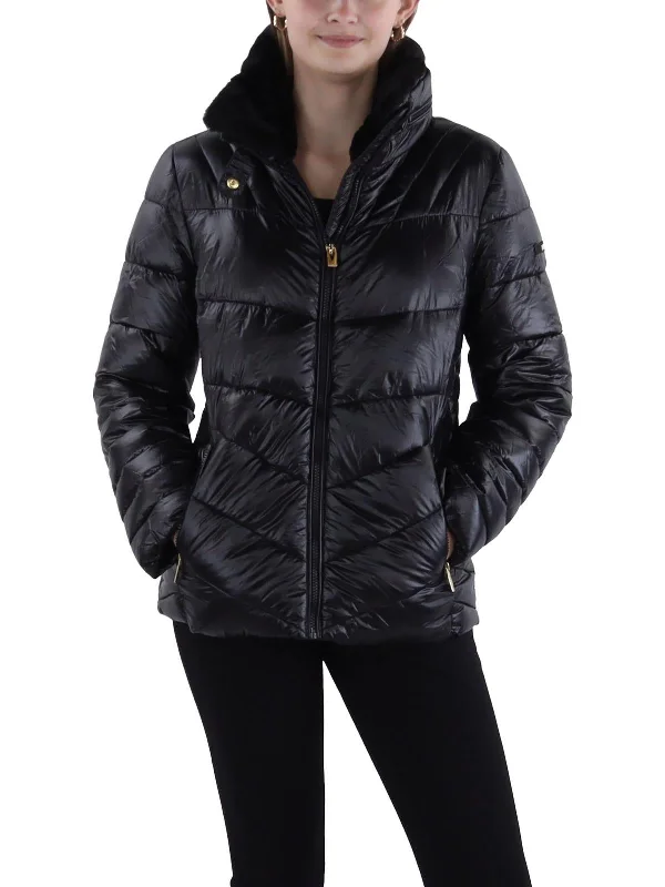 Womens Quilted Water Repellent Puffer Jacket Handmade Hand-knitted Hand-woven