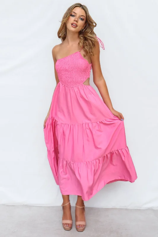 Arli Maxi Dress - Pink Comfortable Long-Sleeve Maxi Dress