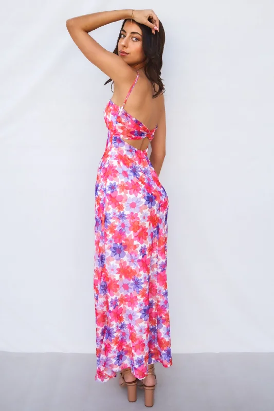 Nova Maxi Dress - Pink Floral Classic Strapless Maxi Dress