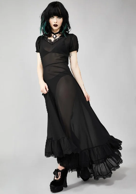 Sheer Deadication Maxi Dress Fashionable Halter Neck Maxi Dress