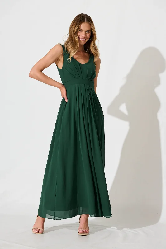 Wonderful Maxi Dress In Emerald Fashionable Sheer Maxi Dress