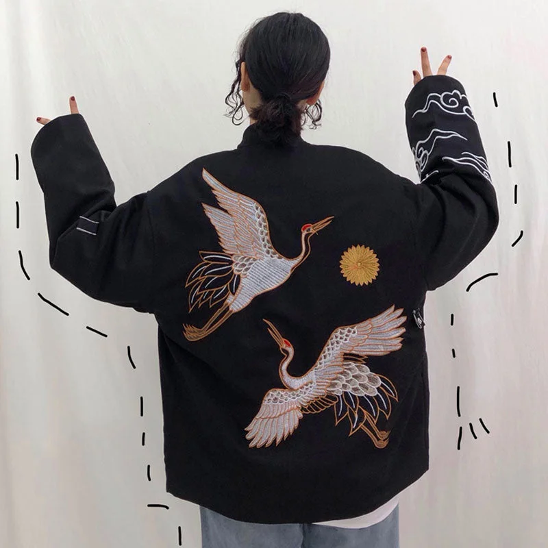 Crane embroidery jacket YV41121 Print Jacket Jacquard Jacket Embroidered Jacket