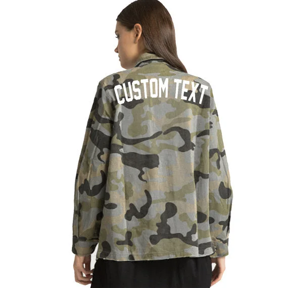 Custom Text Oversized Cargo Jacket Hoodie Zip-Up Jacket Button-Up Jacket