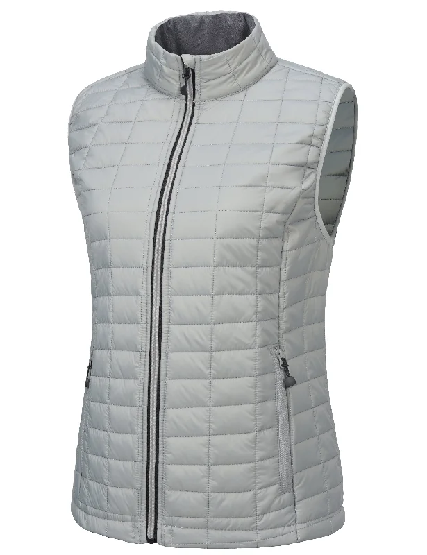 Women's Puffer Vest, Lightweight Warm Sleeveless Jacket Fleece Fabric Down Fabric Feather Fabric