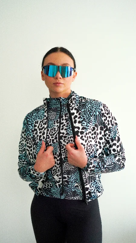 Women's Windbreaker Jacket- Snow Leopard Fitted Jacket Loose Jacket Oversized Jacket