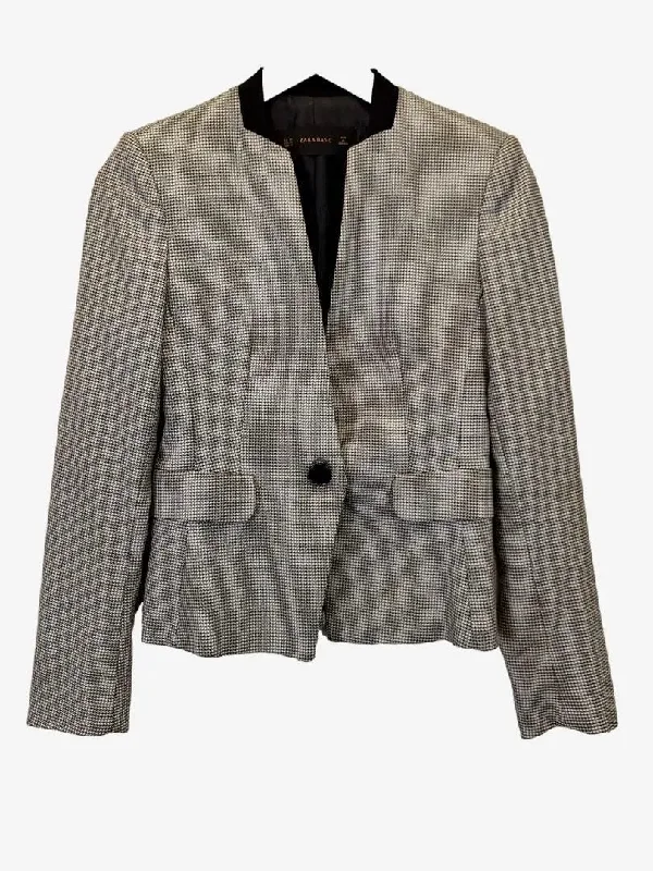 Zara Tailored Houndstooth Office Jacket Size XS Jacket Blazer Coat