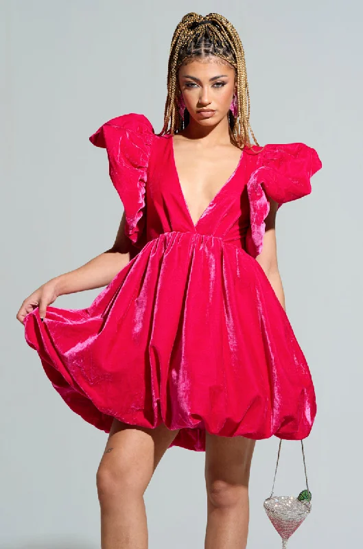 BELLE OF THE BALL VELVET MINI DRESS Elegant Satin Mini Dress