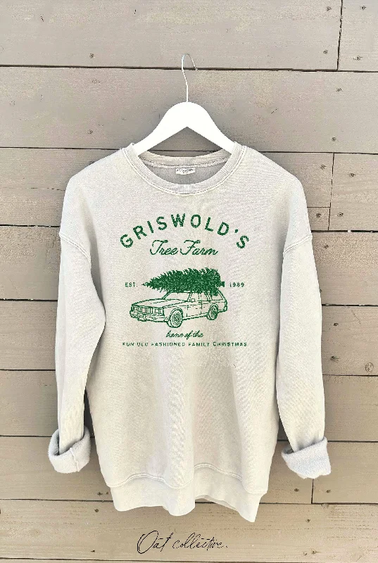 Griswold's Tree Farm Mineral Graphic Sweatshirt Hoodie with High Neck Warm Protective