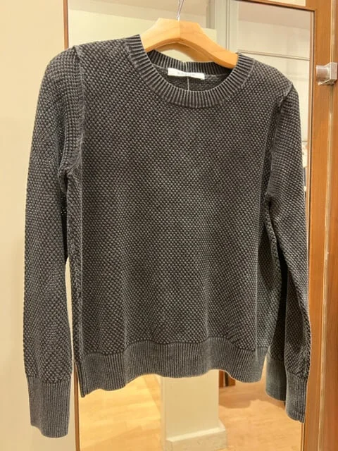 Kokun - mesh crew sweater in black acid Boxy Sweater Fitted Sweater A-Line