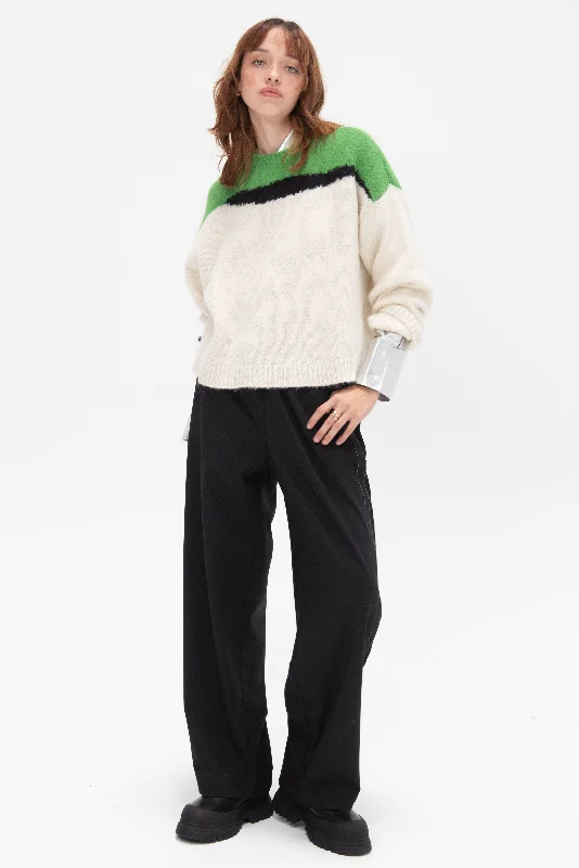 Alpaca & Suri Sweater, Bright Green Fitted Loose Oversized