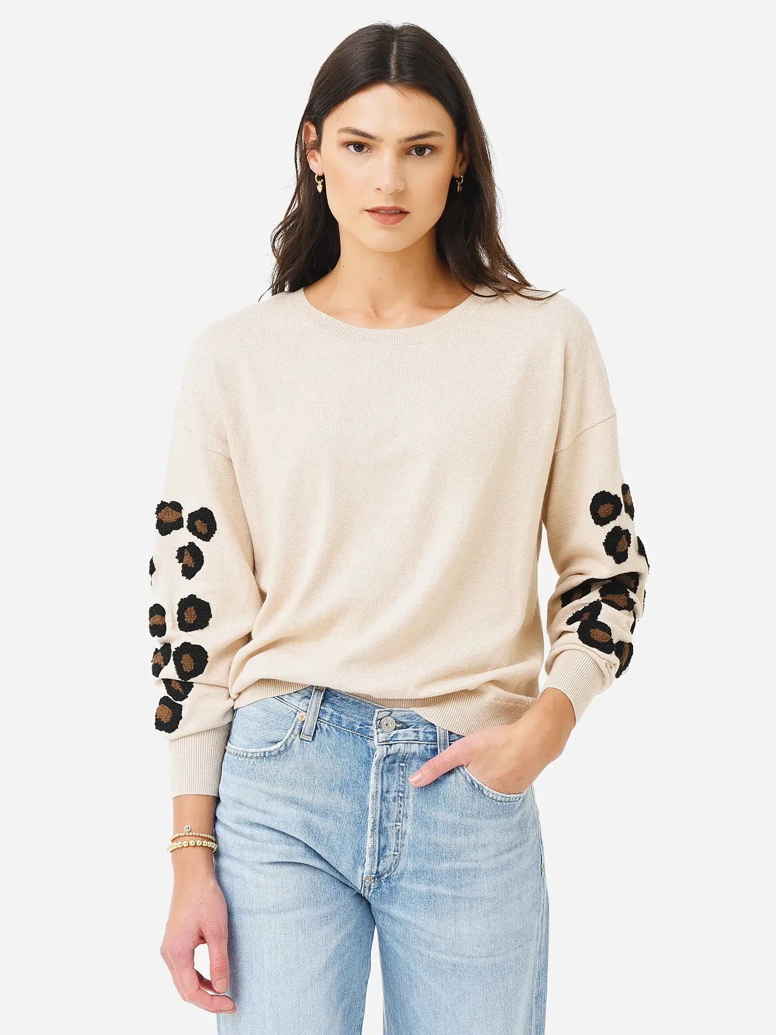 J Society - Animal Print sweater in wicker Satin Fabric Silk Fabric Chiffon Fabric