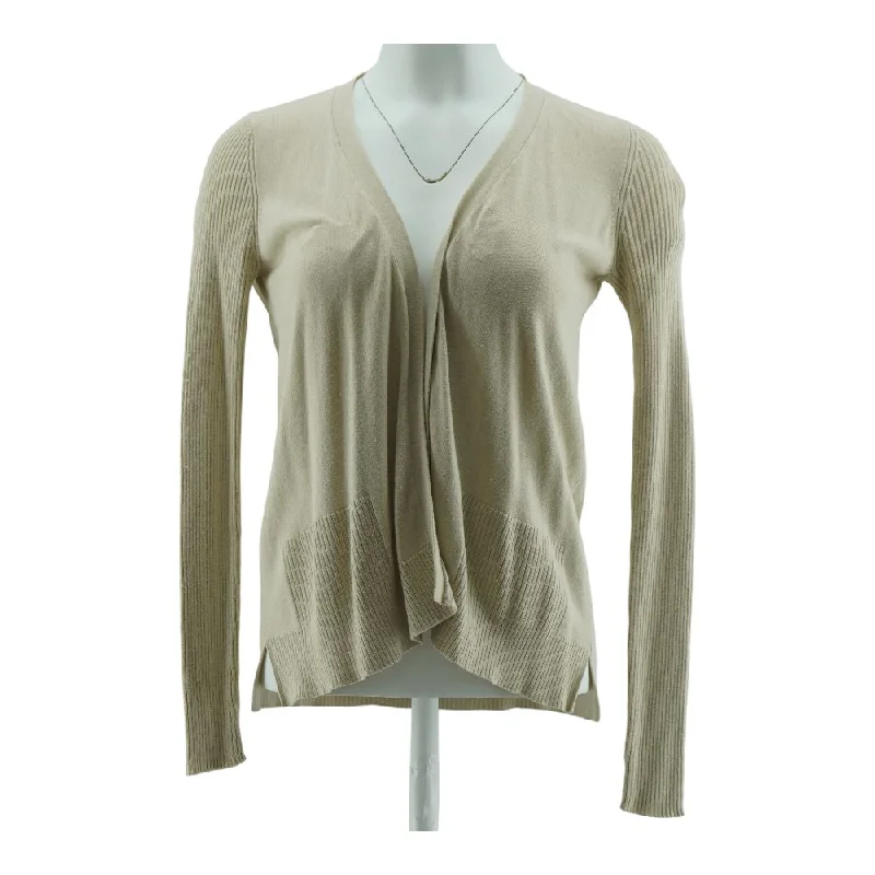 Beige Solid Cardigan Sweater Stylish Fashionable Trendy