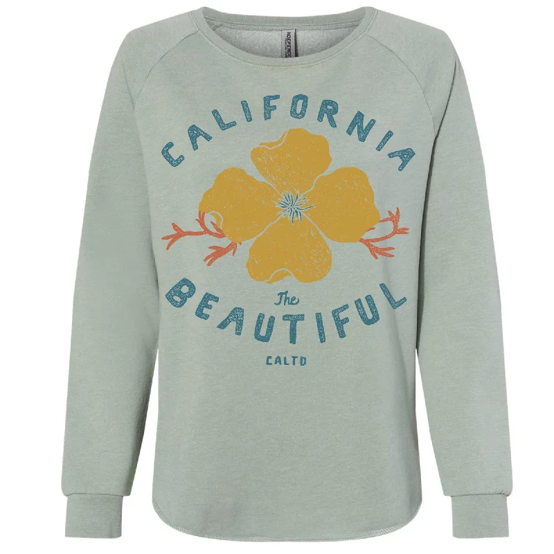 Cali Beautiful Crewneck Sweatshirt Hoodie with Oversized Fit Loose Comfortable