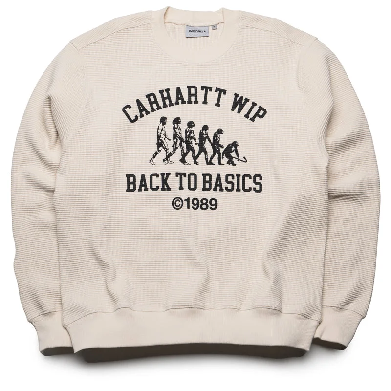 Carhartt WIP Main Basics Sweatshirt - Natural/Black Hoodie with Neon Bright Vibrant