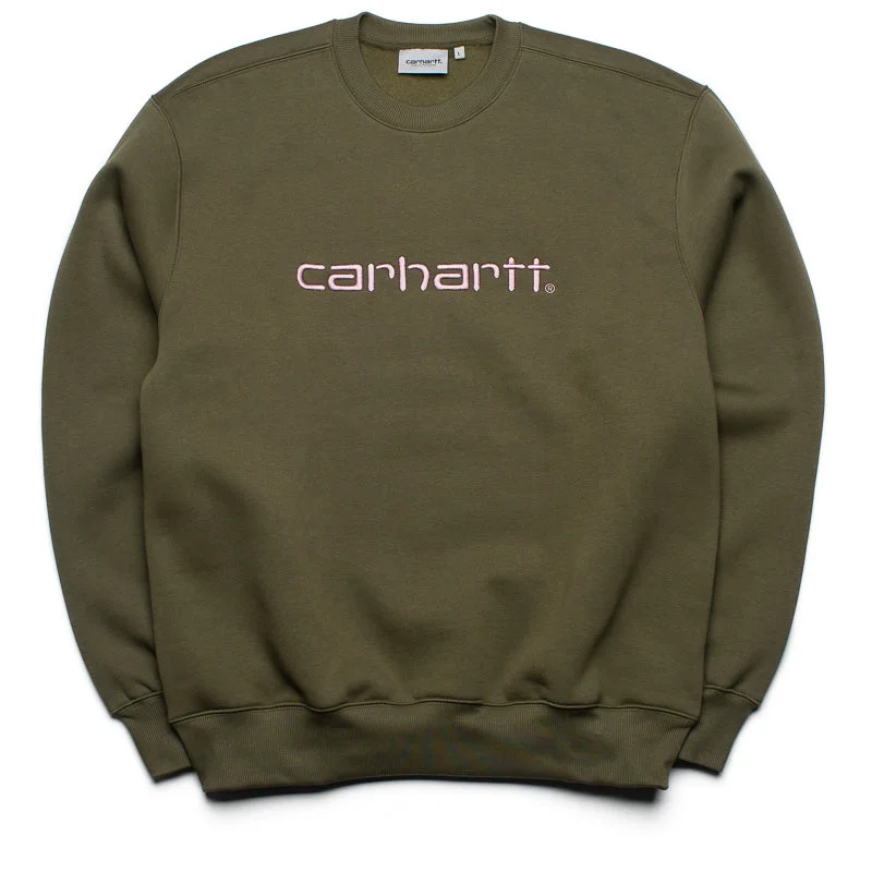 Carhartt WIP Sweatshirt - Dundee/Glassy Pink Hoodie with Rolled Sleeves Casual Relaxed