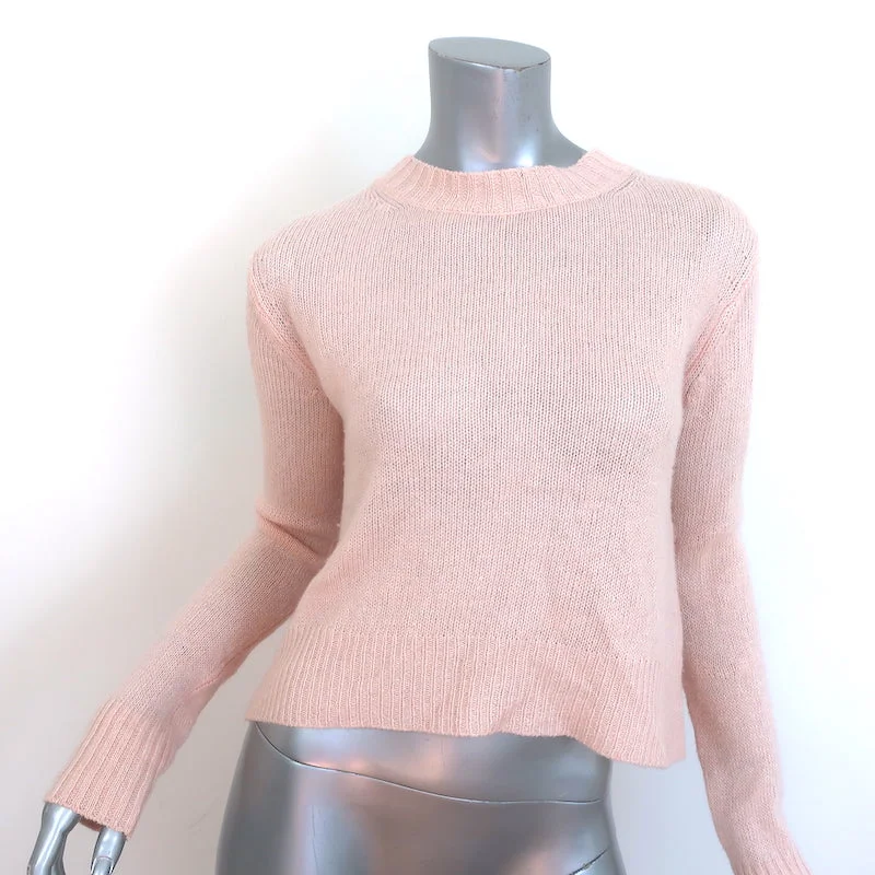 Derek Lam 10 Crosby Open-Back Sweater Pink Cashmere-Blend Size Extra Small Boat Neck Shawl Collar Notched Collar