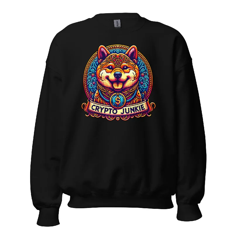 Dog Meme Coins Crypto Dogecoin Shiba Inu Token Sweatshirt Long Sleeve Pullover Oversized Hoodie Comfort Casual