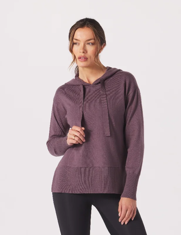 Elite Hoodie: Berry Wine Hoodie with Full-Zip Functional Layering