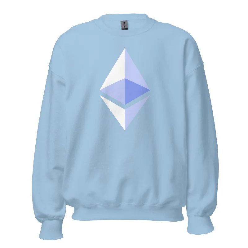 ETH Ethereum Cryptocurrency Symbol Sweatshirt Long Sleeve Pullover Hoodie with Hem Drawcord Adjustable Customizable