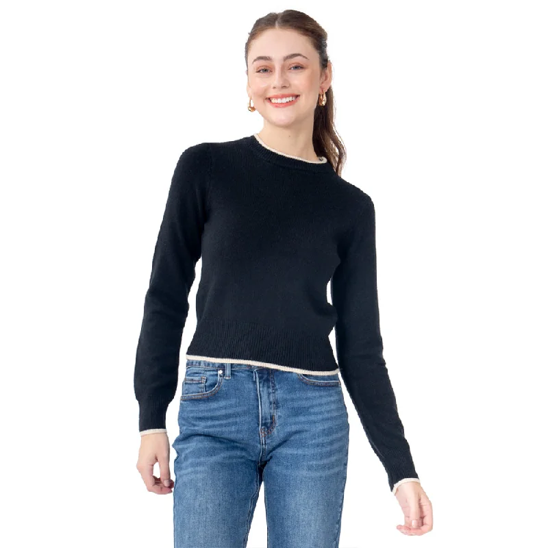 SWEATER PARA MUJER ROUND NECK BASIC WITH CONTRAST FOREVER 21 Modern Contemporary Chic