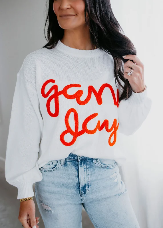 Game Day Knit Sweater High Neck Crew Neck V-Neck