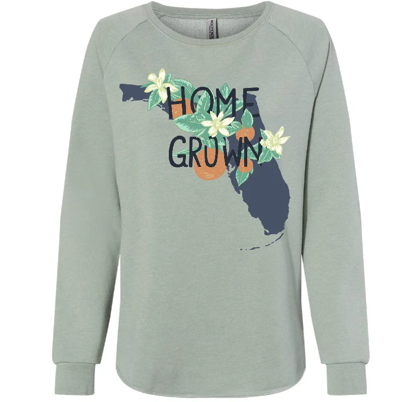 Home Grown Florida Crewneck Sweatshirt Hoodie with Applique Textured Unique