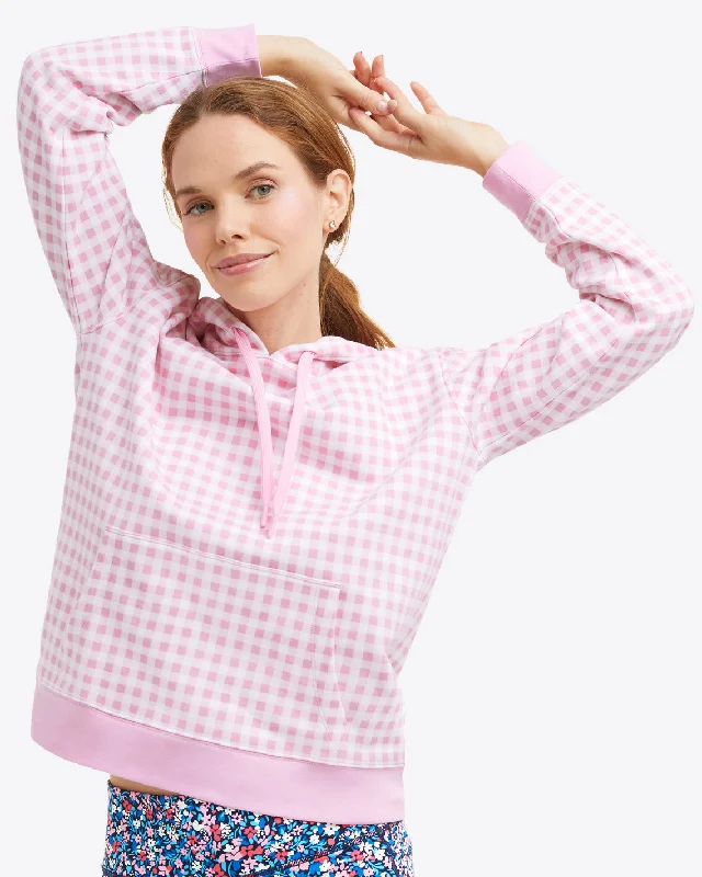 Hoodie in Pink Gingham Hoodie with Snap Buttons Easy Quick