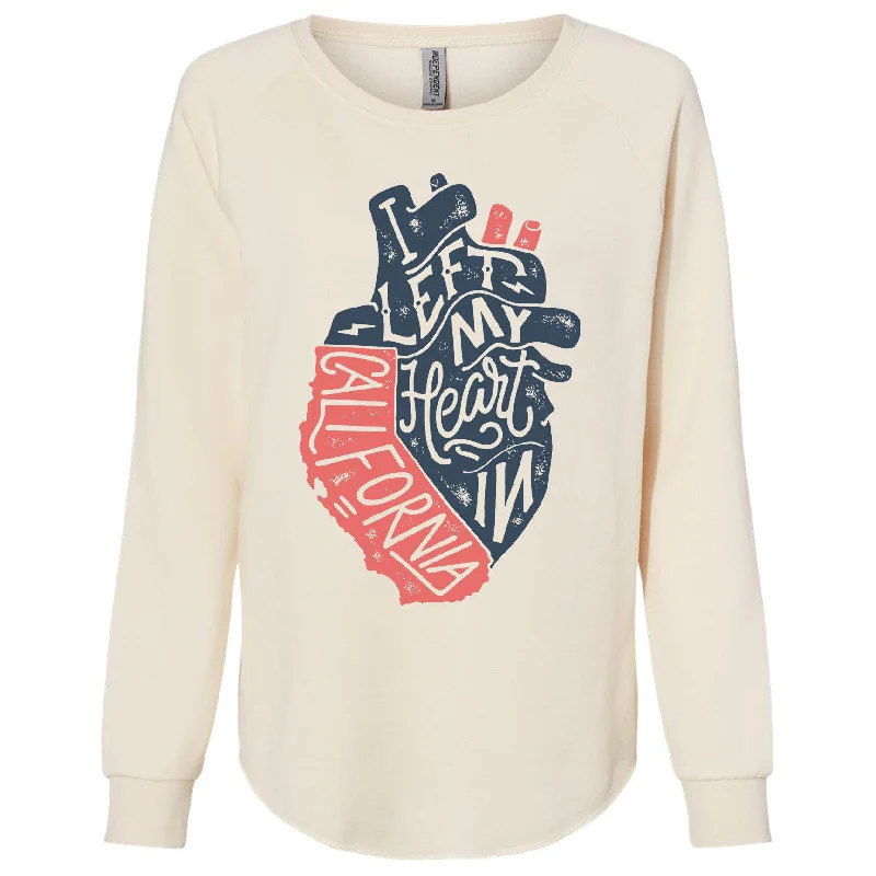 I Left My Heart In California Crewneck Sweatshirt Hoodie with Typography Text Message