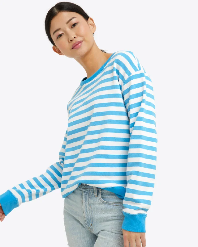 Kelsea Sweatshirt in Awning Stripe Hoodie with Ribbed Neckline Snug Warm