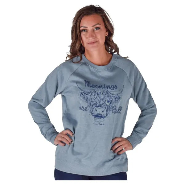 MORNINGS ARE BULL SWEATSHIRT Hoodie with Neon Bright Vibrant