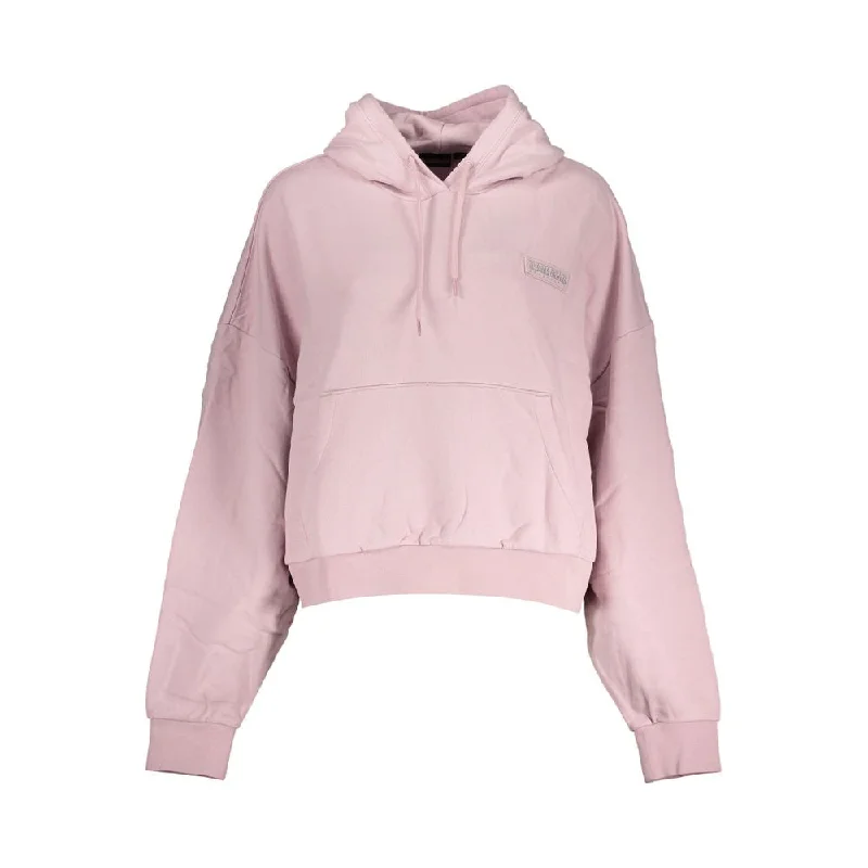 Napapijri Pink Cotton Sweater Fitted Loose Oversized