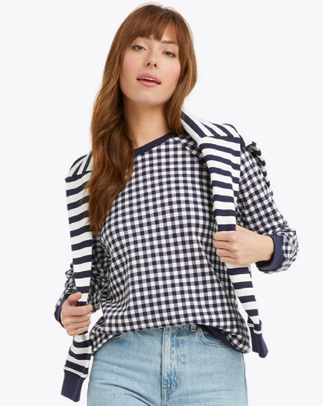 Natalie Sweatshirt in Gingham Hoodie with Fur Luxurious Winter