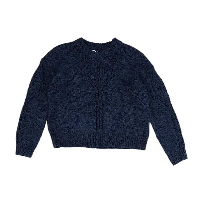 Navy Solid Sweater Lace Blend Ribbed Blend Corduroy Blend