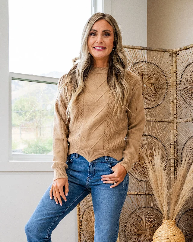 Kimmy Cable Knit Sweater - Mocha Modern Contemporary Chic