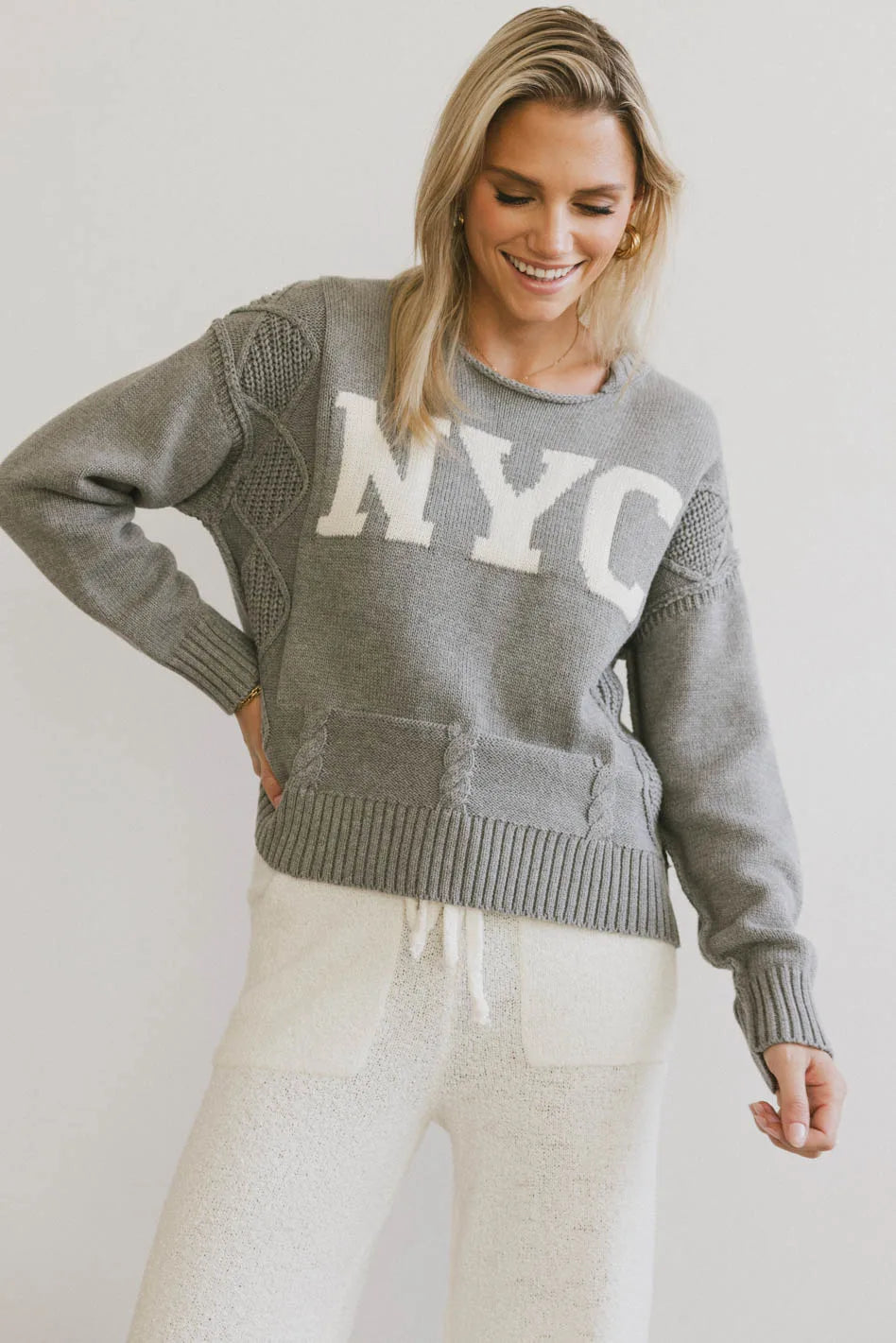 NYC Cable Knit Sweater Rayon Fabric Velvet Fabric Corduroy Fabric