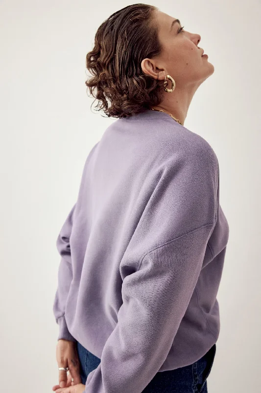 Otto Sweatshirt Purple Hoodie with Hem Lace Feminine Delicate